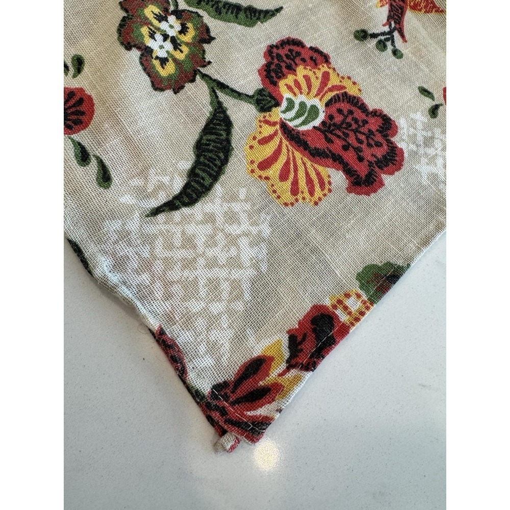 VTG Queen Bedspread Flower‎ Power Paisley Floral Bed Cover 106x90" Linen Texture - Picture 6 of 9